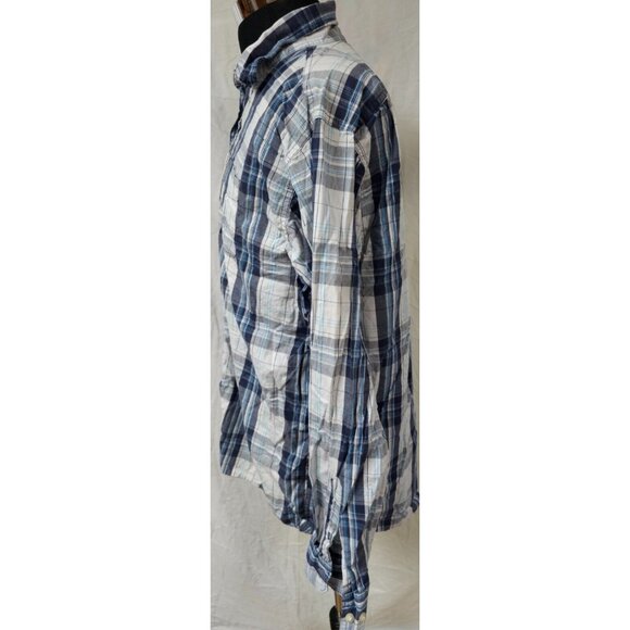 Wrangler Jeans Co Mens XL Blue Plaid Long Sleeves Button Up Western Shirt - Picture 5 of 11